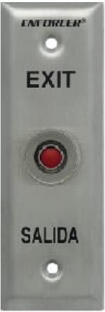 Seco-Larm SD-7101RAEX1Q ENFORCER Push-to-Exit Plate, Red pushbutton, Stainless-steel face-plate, 