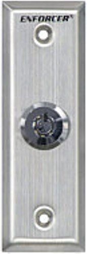 Seco-Larm SD-71051-V0 ENFORCER Request-to-Exit Key Momentary Switch Slimline Plate; Stainless-steel face-plate; Includes shunt ON, momentary OFF spring-loaded keylock switch; Switch is maintained ON, springs back from OFF; Key is removable from the ON position only (SD71051V0 SD71051-V0 SD-71051V0) 