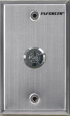 Seco-Larm SD-72002-V0 ENFORCER Request-to-Exit Key Shunt Switch Single-gang Plate, Stainless-steel plate, Includes maintained ON/OFF keylock switch, Switch can be left ON or OFF, Key is removable from the ON or OFF position, Key #1300 (SD72002V0 SD72002-V0 SD-72002V0) 
