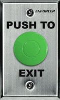 Seco-Larm SD-7201GC-PEQ ENFORCER Push-to-Exit Single-gang Plate, 1-1/2" Green mushroom-cap button, Stainless-steel face-plate, "Push to Exit" silk-screened on plate, Fits into standard single-gang box, NO/NC contact rated 5A@125VAC (SD7201GCPEQ SD7201GC-PEQ SD-7201GCPEQ)  