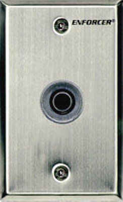 Seco-Larm SD-7201KBQ ENFORCER Push-to-Exit Single-gang Plate, Black momentary push-button switch with ring guard, Stainless-steel face-plate, 