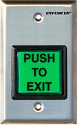 Seco-Larm SD-7202GC-PEQ ENFORCER Illuminated Push-to-Exit Wall Plate; Metal Case; Large (2