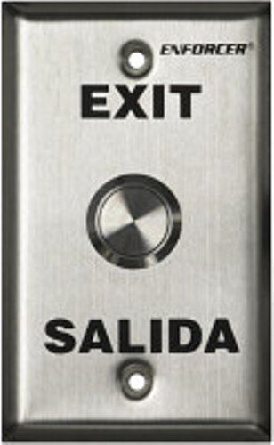 Seco-Larm SD-7204SGEX1Q ENFORCER Vandal-Resistant Single-gang Push-to-Exit Plate, Stainless-steel face-plate, High quality stainless-steel pushbutton, Both attractive and vandal resistant, 