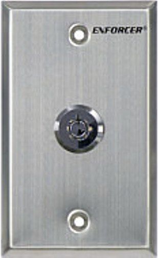 Seco-Larm SD-72051-V0 ENFORCER Request-to-Exit Key Momentary Switch Single-gang Plate; Stainless-steel face-plate; Includes shunt ON, momentary OFF spring-loaded keylock switch; Switch is maintained ON, springs back from OFF; Key is removable from the ON position only (SD72051V0 SD72051-V0 SD-72051V0) 