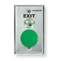 Seco-Larm SD-7217-GSBQ Request-To-Exit Plate with Status LED and Adjustable Buzzer, Silver and Green; UPC 126498410333 (SECOLARMSD7217GSBQ SECOLARM SD7217-GSBQ SECOLARM SD7217-GSBQ SECOLARM SD 7217 GSBQ SECOLARM SD7217GSBQ SECOLARM SD/7217/GSBQ) 