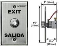 Seco-Larm SD-7273-SSP ENFORCER Request-to-Exit Single-gang Plate with Pneumatic Timers, Stainless-steel pushbutton, Built-in pneumatic timer - no power required (1~60s), Excellent for installations where supplying additional timer power is inconvenient, Reliable American-made pneumatic components, D.P.S.T., NO/NC contact rated 5A@125VAC, "EXIT" and "SALIDA" silk-screened on plate (SD7273SSP SD7273-SSP SD-7273SSP)  