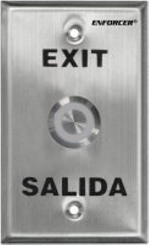 Seco-Larm SD-7275SGEX1Q ENFORCER Vandal-Resistant LED Illuminated Single-gang Push-to-Exit Plate, 2-Color illuminated red/green LED, Stainless-steel face-plate with enhanced vandal resistant design, For standard single-gang or slimline boxes, 