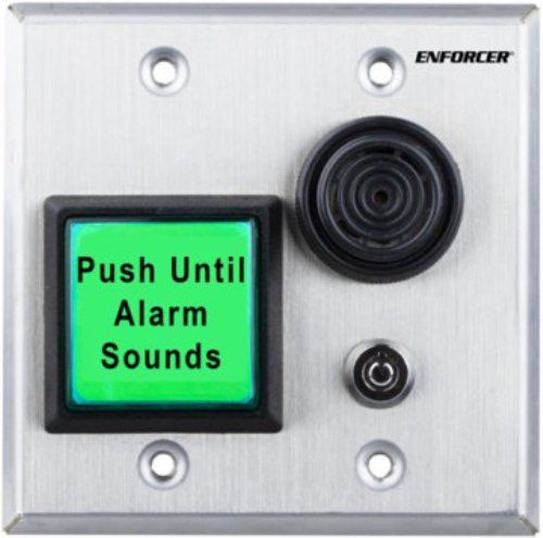 Seco-Larm SD-7428-GSEQ ENFORCER Push-to-Exit Plate with Delayed Egress Timer; Double-Gang, Green 1-1/2
