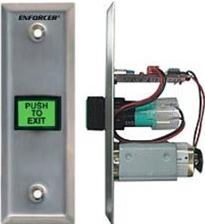 Seco-Larm SD-8103GT-PEQ ENFORCER Wireless RF Request-to-Exit Slimline Plate, Illuminated green 