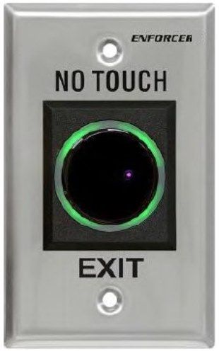 Seco-Larm SD-927PKC-NEQ ENFORCER No Touch Request-to-Exit Sensor with English Message; No Touch/Exit printed on plate; No Touch - just wave a hand in front of sensor; Sensing range up to 4