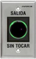 Seco-Larm SD-927PKC-NSQ ENFORCER No Touch Request-to-Exit Sensor with Spanish Message; “Sin Tocar/Salida” printed on plate; No Touch - just wave a hand in front of sensor; Sensing range up to 4" (10cm); Reliable IR technology senses motion; No touch reduces the risk of cross-contamination; Stainless steel single gang plate (SD927PKCNSQ SD927PKC-NSQ SD-927PKCNSQ)  