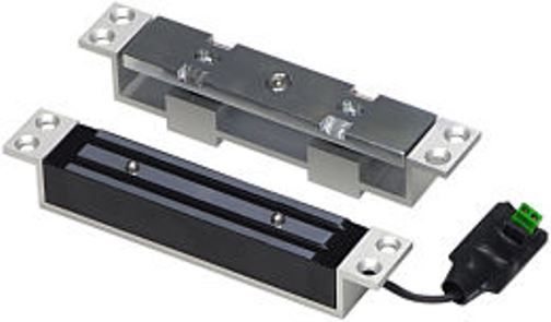 Seco-Larm SD-993B-SS Electric Shear Lock; Concealed security for remote access and exit control of aluminum and steel doors or gates; Works with sliding, single-action, and double-action (swing-through) doors and gates; Plated steel plugs and magnetic bond holds doors securely in place with approximately 1500 pounds (680kg) of shear holding force; UPC 676544002819 (SD993BSS SD993B-SS SD-993BSS) 
