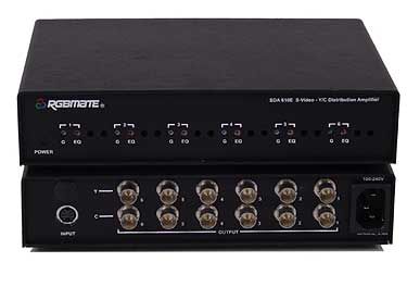 RGBmate SDA 610E Distribution Amplifier, 1-in Mini Din, 12-out BNC, 1 x 6 S-Video DA w. EQ (SDA-610E, SDA610E, SDA 610, SDA610)