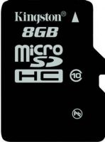 Kingston SDC10/8GBSP Flash memory card, 8 GB Storage Capacity, Class 10 SD Speed Class, microSDHC Form Factor, 1 x microSDHC Compatible Slots, For use with Kingston Card Readers FCR-HS219/1, FCR-MRG2 and FCR-MLG2, UPC 740617183474 (SDC108GBSP SDC10-8GBSP SDC10 8GBSP) 
