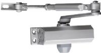 Seco-Larm SD-C121-S Surface-type Door Closer; Reversible non-handed design; Fits metal or wood doors up to 42" (107cm) wide; Door weight up to 100-lb (45kg), size 2; Two independent valve adjustments for easy setting of sweep and latch speed; Anodized aluminum body; Silver finish; Forged steel arms; Includes hardware (SDC121S SDC121-S SD-C121S)  