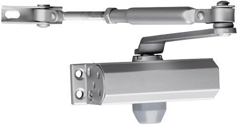 Seco-Larm SD-C121-S Surface-type Door Closer; Reversible non-handed design; Fits metal or wood doors up to 42