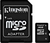 Kingston SDC4/4GB Flash memory card, 4 GB Storage Capacity, 4 MB/s read Speed Rating, Class 4 SD Speed Class, microSDHC Form Factor, 2.7 - 3.6 V Supply Voltage, microSDHC to SD adapter Included Memory Adapter, -13 °F Min Operating Temperature, 185 °F Max Operating Temperature, UPC 740617120639 (SDC44GB SDC4-4GB SDC4 4GB) 