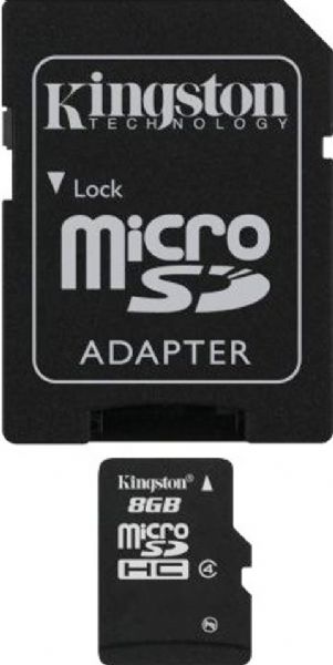 Kingston SDC4/8GB Flash memory card, 8 GB Storage Capacity, 4 MB/s read Speed Rating, Class 4 SD Speed Class, microSDHC Form Factor, 2.7 - 3.6 V Supply Voltage, microSDHC to SD adapter Included Memory Adapter, -13 F Min Operating Temperature, 185 F Max Operating Temperature, UPC 740617128147 (SDC48GB SDC4-8GB SDC4 8GB)