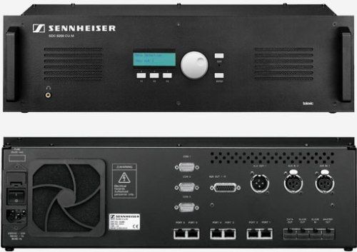 Sennheiser SDC 8200 CU-M Central Unit, Built-in power supply unit for up to 50 delegate units, Choice of nine conference modes, One additional mode with PC control only, Up to 15 simultaneously live microphones (depending on mode selected), Four translated languages (interpreter channels), Camera control interface (SDC8200CUM SDC8200CU-M SDC-8200-CU-M SDC8200 CU-M)