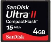 SanDisk SDCFH-004G-A11 model Ultra II 4GB memory card, 4 GB Storage Capacity, Non-specific Compatibility, 10 MB/s (read) 9 MB/s (write) Speed Rating, 1 x CompactFlash Card Compatible Slots (SDCFH 004G A11 SDCFH004GA11 80-56-06809-004G) 