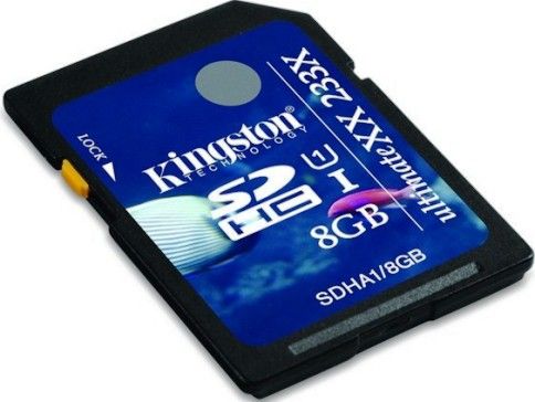 Kingston SDHA1/8GB UltimateXX Flash memory card, 8 GB Storage Capacity, 233x : 60 MB/s read 35 MB/s write Speed Rating, UHS Class 1 SD Speed Class, SDHC UHS-I Memory Card Form Factor, 3.3 V Supply Voltage, Write protection switch Features, 1 x SDHC UHS-I Memory Card Compatible Slots, Plug and Play Compliant Standards, UPC 740617179811 (SDHA18GB SDHA1-8GB SDHA1 8GB)