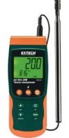 Extech SDL350 Hot Wire CFM Thermo-Anemometer/Datalogger, Air Velocity/Air Flow meter with telescoping probe designed to fit into HVAC ducts and other small openings; Datalogger date/time stamps and stores readings on an SD card in Excel format for easy transfer to a PC; Telescoping probe extends up to 7.05ft (215cm) maximum length with cable; UPC 793950433515 (SDL-350 SDL 350 SD-L350) 