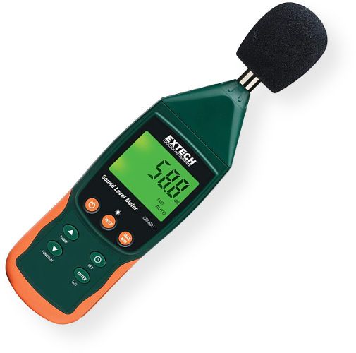 Extech SDL600 Sound Level Meter/Datalogger, Records Data on an SD card in Excel Format; High accuracy a1.4dB meets ANSI and IEC 61672-1 Type 2 standards; 30 to 130dB measurement range; Auto or Manual ranging; AC analog output for connection to an analyzer or recorder; Large backlit LCD display; Stores 99 readings manually and 20M readings via 2G SD card; Dimensions: 793950436011 (EXTECHSDL600 EXTECH SDL600 DATALOGGER)