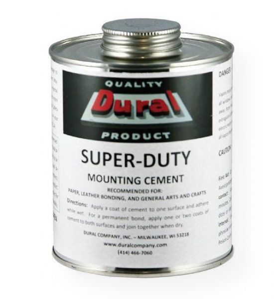 Dural SDMC16 Super-Duty Mounting Cement 16 oz; Used in classrooms for over 55 years; Mounting cement comes in a metal can with a brush built into the lid; Quick-setting rubber cement is neat and clean - just rub off residue when dry; Latex- and acid-free; Made in the USA; Shipping Weight 1.00 lb; Shipping Dimensions 3.5 x 3.5 x 4.5 in; UPC 088354816386 (DURALSDMC16 DURAL-SDMC16 DURAL/SDMC16  CRAFTS)