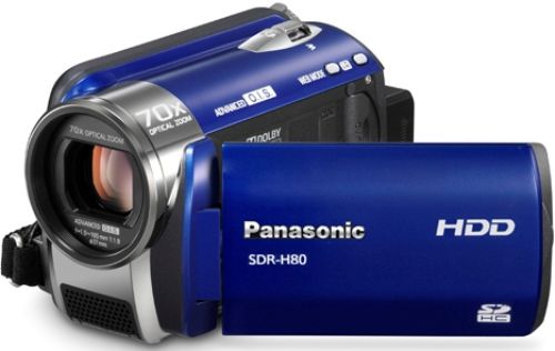 Panasonic SDR-H80A Remanufactured 60GB Standard Definition Camcorder, Blue, 1/8