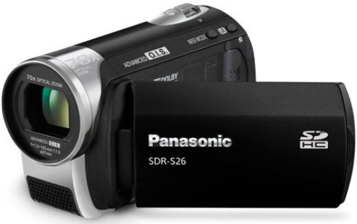 Panasonic SDR-S26K Remanufactured SD Card Standard Definition Camcorder, Black, 1/8