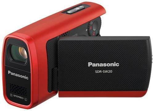 Panasonic SDR-SW20R Digital Camcorder; Water, Shock & Dustproof Compact SD Camcorder with 10x Optical Zoom, Quick Start, Easy DVD Copying & Viewing, World Timer and MotionSD STUDIO, Records to SD Memory Card, Red ( SDRSW20R SDRSW20 SDR-SW20 )
