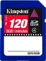 Kingston SDV/8GB Video Flash memory card, 8 GB Storage Capacity, 4 MB/s read Speed Rating, Class 4 SD Speed Class , SDHC Memory Card Form Factor, 3.3 V Supply Voltage, Write protection switch Features , 1 x SDHC Memory Card Compatible Slots, UPC 740617144376 (SDV8GB SDV-8GB SDV 8GB)  