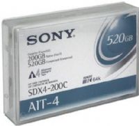 Sony SDX-4200CWW Tape Cartridge, AIT-4 Drive Support, 8MM Form Factor, 246 Meter Tape Length, 200GB Capacity, 520GB Compressed Capacity, Advanced Metal Evaporated Media Coating, Helical Scan Recording Method (SDX 4200CWW SDX4200CWW) 