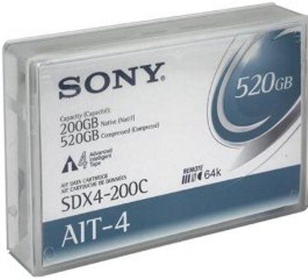Sony SDX-4200CWW Tape Cartridge, AIT-4 Drive Support, 8MM Form Factor, 246 Meter Tape Length, 200GB Capacity, 520GB Compressed Capacity, Advanced Metal Evaporated Media Coating, Helical Scan Recording Method (SDX 4200CWW SDX4200CWW)