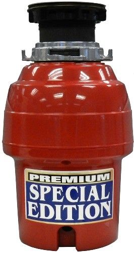 Waste King SE-1/2A Red Special Edition 1/2 H.P Disposal, High-speed 3200 r.p.m. permanent magnet motor produces more power per pound, Stainless steel grinding components, Fast and easy mount system provides a no hassle installation, Power cord included, Removable splash guard is included, Safe for properly sized septic tanks, UPC 029122335203 (SE12A SE1/2A SE-1-2A SE-1 2A)