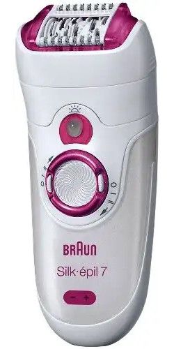 Braun SE7521 Silk-pil 7 7-521 Wet & Dry Cordless Epilator, White/Lilac, Close-Grip Technology, 40 specially designed tweezers catch hair as short as 0.5 mm for superior efficiency, High Frequency Massage system, Pivoting Head, SoftLift Tips effectively lift even flat-lying hair and help guide them to the tweezers for removal, UPC 069055875568 (SE-7521 SE 7521)