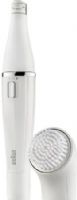 Braun SE810 Facial Epilator & Cleansing Brush System; Slim epilator head; Waterproof & Washable; 10 micro-opening capture finest hairs (0.02mm); 200 movements per second; For chin, upper lip, forehead, and to maintain eyebrows in shape; Refines and exfoliates; Battery operated; UPC 069055870198 (SE-810 SE 810) 