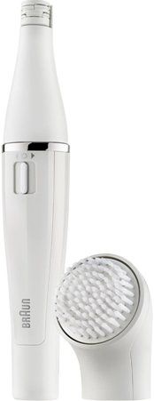 Braun SE810 Facial Epilator & Cleansing Brush System; Slim epilator head; Waterproof & Washable; 10 micro-opening capture finest hairs (0.02mm); 200 movements per second; For chin, upper lip, forehead, and to maintain eyebrows in shape; Refines and exfoliates; Battery operated; UPC 069055870198 (SE-810 SE 810)
