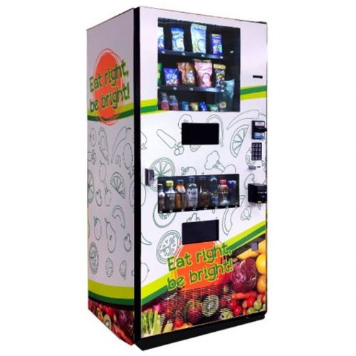 Seaga QB218 Healthy Snack and Drink Combo Vending Machine with Changer and Bill Acceptor; Connect to any industry standard telemetry system or cashless payment device; Brilliant Energy Efficient LED Lighting; Robust variety in product shape and size; Offers both healthy and traditional snacks/products; Fully Programmable; Individual Selection Pricing; Full Sales Reporting; Energy Saver Settings; Seamless Payment System Integration (SEAGAQB218 SEAGA QB218 VENDING MACHINE) 