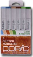 Copic SEARTH Sketch, 6-Color Earth Essentials Marker Set; The most popular marker in the Copic line; Perfect for scrapbooking, professional illustration, fashion design, manga, and craft projects; Photocopy safe and guaranteed color consistency;  The Super Brush nib acts like a paintbrush both in feel and color application; UPC COPICSEARTH (COPICSEARTH COPIC SEARTH COPIC-SEARTH) 