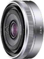 Sony SEL16F28 Wide Angle Lens, Smooth defocusing, Refined optical performance, Ultra-slim (0.89 in) and lightweight design, High quality aluminum finish, High performance optics with aspherical lens elements, Ideal for shooting stills or movies, 35 mm equivalent focal length: 0.94 in, Sony E-mount, 5/8" Focal-Length, 5/5 Lens Groups / Elements, UPC 027242785540 (SEL-16F28 SEL16-F28 SEL16F-28) 
