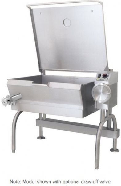 Cleveland SEL-30-T1 PowerPan Electric Open Base Tilt Skillet -  30 Gallon, 60 Hertz, 3 Phase, 12 Kilowatts Wattage, 30 Gallons Capacity, Hinged Cover, Manual Tilt Features, Floor Model Installation, Electric Power Type, Tilting Style, 100 - 450 Degrees F Temperature Range, 28.75