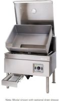 Cleveland SEL-40-TR DuraPan Electric Open Base Tilt Skillet - 40 Gallons, 60 Hertz, 18 Kilowatts Wattage, Hinged Cover Type, Power Tilt Features, Floor Model Installation, Electric Power Type, Tilting Style, 32" Cooking Surface Width, 23.50" Cooking Surface Depth, Skillets Type, Spring-assisted, vented cover; open base, Temperature range of 100-450 degrees Fahrenheit, 18 kW heating element provides even heating (SEL-40-TR SEL 40 TR SEL40TR) 