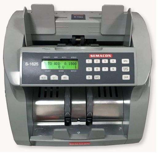 Semacon S-1625-PLM Series Heavy-Duty, Premium-Bank-Grade Currency Counter with Counterfeit Detection, Gray; UPC 715727572807 (SEMACON S-1625-PLM SEMACON S1625-PLM SEMACON-S-1625-PLM SEMACON-S1625-PLM SEMACON/S/1625/PLM SEMACONS1625-PLM)
