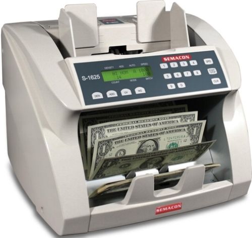 Semacon S-1625 Premium Bank Grade Currency Counter with UV Ultraviolet Counterfeit Detection and MG Dual Magnetic Counterfeit Detection, Up to 1800 banknotes per minute, Batching10 keys/1-999 Range, SmartFeed Friction Roller System, Hopper Capacity 250  400 Notes, Stacker Capacity 200  300 Notes (SEMACONS1625 SEMACON-S1625 S1625 S 1625)