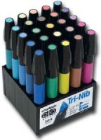 Chartpak SETA AD, Marker 25-Color Basic Set; Non-toxic, solvent-based markers do not streak or feather and are ideal for artistic use on traditional and non-traditional surfaces such as paper, acrylics, ceramics, and more; Colors subject to change; Dimensions 6" x 4" x 4"; Weight 1.88 Lbs; UPC 014173000019 (CHARTPAKSETA CHARTPAK SETA CHARTPAK-SETA)  