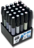 Chartpak SETE AD, Marker 25-Color Warm/Cool Gray Set; Non-toxic, solvent-based markers do not streak or feather and are ideal for artistic use on traditional and non-traditional surfaces such as paper, acrylics, ceramics, and more; Colors subject to change; Dimensions 6" x 4" x 4"; Weight 1.88 Lbs; UPC 014173026071 (CHARTPAKSETE CHARTPAK SETE CHARTPAK-SETE) 
