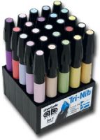 Chartpak SETF AD, Marker 25-Color Pastel Set; Non-toxic, solvent-based markers do not streak or feather and are ideal for artistic use on traditional and non-traditional surfaces such as paper, acrylics, ceramics, and more; Colors subject to change; Dimensions 6" x 4" x 4" Weight 1.88 Lbs; UPC 014173026712 (CHARTPAKSETF CHARTPAK SETF CHARTPAK-SETF) 