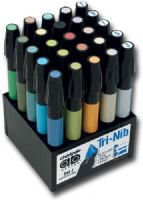 Chartpak SETJ AD, Marker 25-Color Architectural Set; Non-toxic, solvent-based markers do not streak or feather and are ideal for artistic use on traditional and non-traditional surfaces such as paper, acrylics, ceramics, and more; Colors subject to change; Dimensions 6" x 4" x 4"; Weight 1.88 Lbs; UPC 014173029942 (CHARTPAKSETJ CHARTPAK SETJ CHARTPAK-SETJ) 