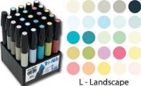 Chartpak SETL AD, Marker 25-Color Landscape Set; Non-toxic, solvent-based markers do not streak or feather and are ideal for artistic use on traditional and non-traditional surfaces such as paper, acrylics, ceramics, and more; Colors subject to change; Dimensions 6" x 4" x 4"; Weight 1.88 Lbs; UPC 014173246899 (CHARTPAKSETL CHARTPAK SETL CHARTPAK-SETL) 